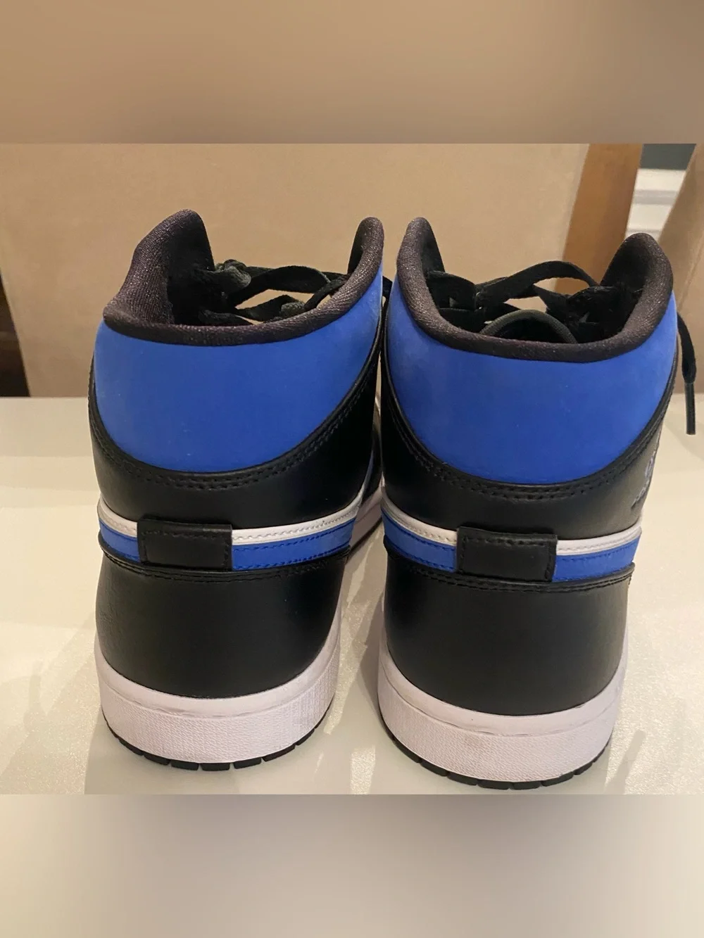 Jordan Mid/High-Top Sneakers in Black/White/Royal Blue Racer Sz 10.5